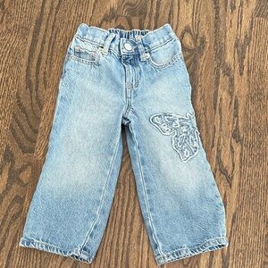 Kids Denim Jeans with Butterfly Patch - Gap 2T
